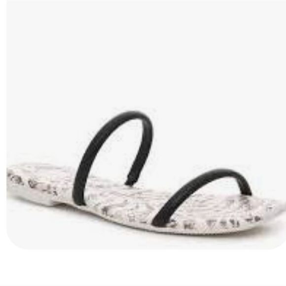 New DV Dolce Vita Lester Sandal animal print flip flop slide on black white 8.5 - Picture 1 of 6